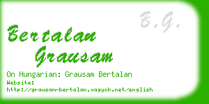 bertalan grausam business card
